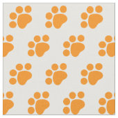 Orange Paw Print Pattern Stoff (Nahaufnahme)
