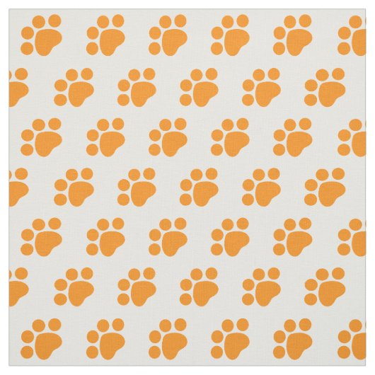 Orange Paw Print Pattern Stoff (Muster)