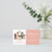 Orange Paws Watercolor Hunde Visitenkarte (Stehend Vorderseite)