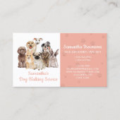 Orange Paws Watercolor Hunde Visitenkarte (Vorderseite)