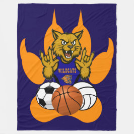 Orange Paws Wildcats Liebe Sports Fleecedecke