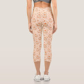 Orange Peace Floral Pattern Capri Leggings (Rückseite)