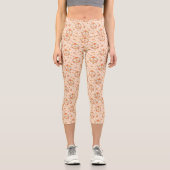 Orange Peace Floral Pattern Capri Leggings (Vorderseite)