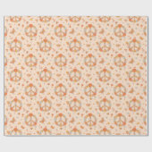 Orange Peace Floral Pattern Geschenkpapier (Flach)