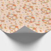 Orange Peace Floral Pattern Geschenkpapier (Ecke)
