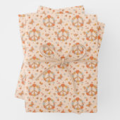 Orange Peace Floral Pattern Geschenkpapier Set (Beispiel)