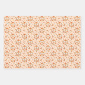 Orange Peace Floral Pattern Geschenkpapier Set (Vorderseite)