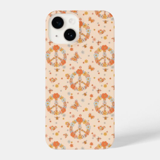 Orange Peace Floral Pattern iPhone Hülle (Rückseite)