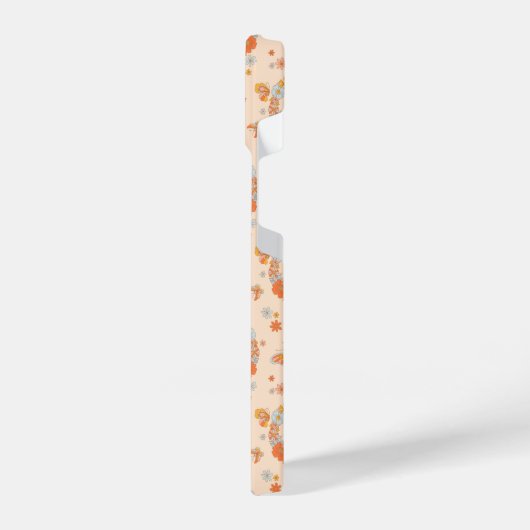 Orange Peace Floral Pattern iPhone Hülle (Linke Seite)