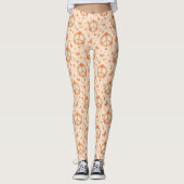 Orange Peace Floral Pattern Leggings (Vorderseite)