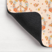 Orange Peace Floral Pattern Mousepad (Ecke)