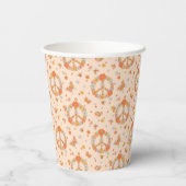 Orange Peace Floral Pattern Pappbecher (Rückseite)