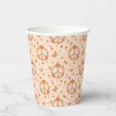 Orange Peace Floral Pattern Pappbecher (Links)
