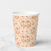 Orange Peace Floral Pattern Pappbecher (Rechts)