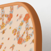 Orange Peace Floral Pattern Pickleball Schläger (Linke Seite)