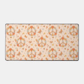 Orange Peace Floral Pattern Schreibtischunterlage (Vorderseite)