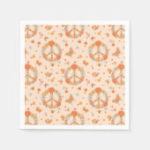 Orange Peace Floral Pattern Serviette (Vorderseite)