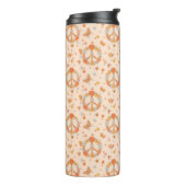 Orange Peace Floral Pattern Thermosbecher (Nach links gedreht)