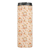 Orange Peace Floral Pattern Thermosbecher (Rückseite)