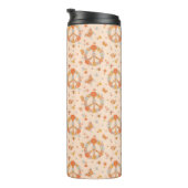 Orange Peace Floral Pattern Thermosbecher (Nach rechts gedreht)