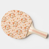 Orange Peace Floral Pattern Tischtennis Schläger (Seitenansicht)
