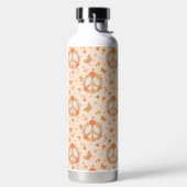 Orange Peace Floral Pattern Trinkflasche (links)