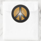 Orange Peace Runder Aufkleber (Tasche)