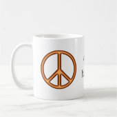 Orange Peace Sign Kaffeetasse (Links)