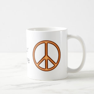 Orange Peace Sign Kaffeetasse