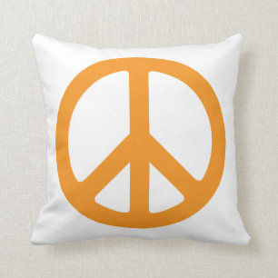 Orange Peace Sign Kissen