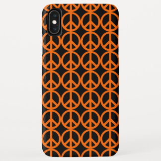 Orange Peace Sign Pattern iPhone XS Max Hülle