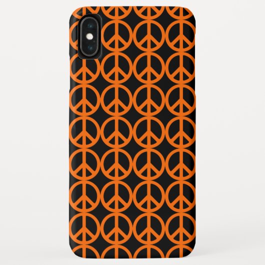 Orange Peace Sign Pattern Case-Mate iPhone Hülle (Rückseite)