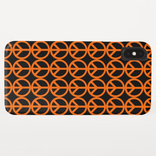 Orange Peace Sign Pattern Case-Mate iPhone Hülle (Rückseite (Horizontal))