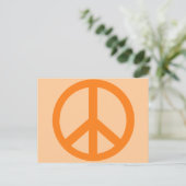 Orange Peace Sign Products Postkarte (Stehend Vorderseite)