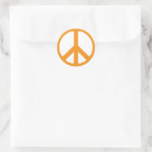Orange Peace Sign Runder Aufkleber (Tasche)