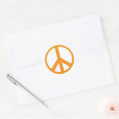 Orange Peace Sign Runder Aufkleber (Umschlag)