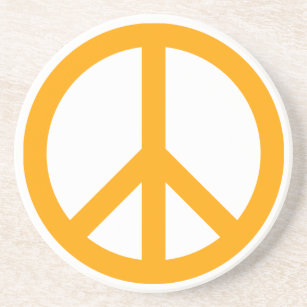 Orange Peace Symbol Getränkeuntersetzer