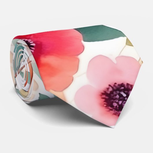 Orange & Peach Aquarellnecktie Krawatte (Gerollt)