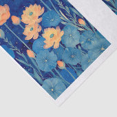 Orange Peach Blume & Aquamarin Decoupage L&R 154 Seidenpapier (Ausschnitt)