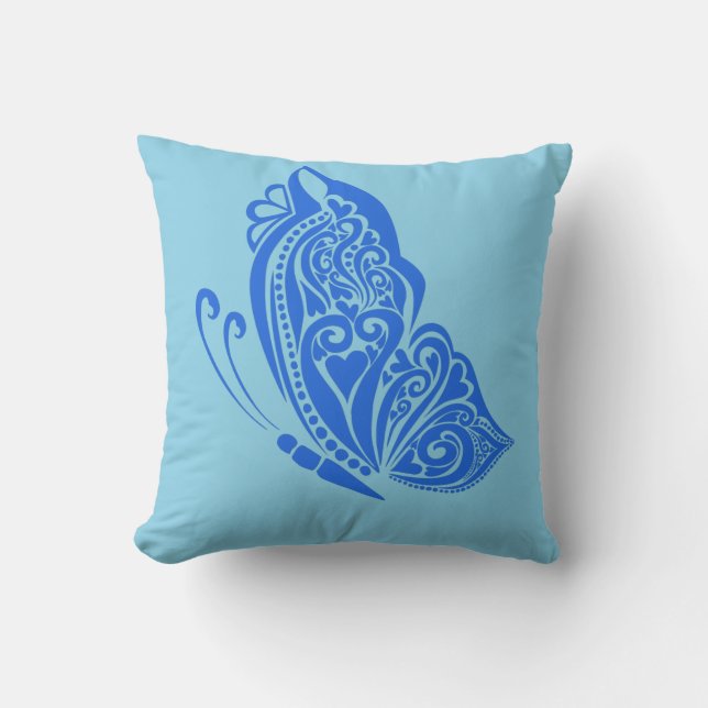 Orange Peach Butterfly Kissen (Vorderseite)