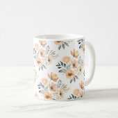 Orange Peach Farbige Wilde Rose Blume Bouquet Kaffeetasse (VorderseiteRechts)