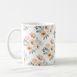 Orange Peach Farbige Wilde Rose Blume Bouquet Kaffeetasse
