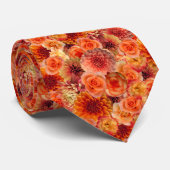 Orange Peach Floral Collage - Big Vibranly Energy Krawatte (Gerollt)