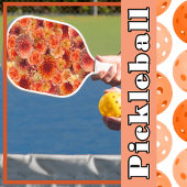 Orange, Peach floral Collage Big, Vibranly, Energy Pickleball Schläger