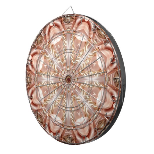 Orange Peach Floral Dartboard Dartscheibe (Vorderseite rechts)