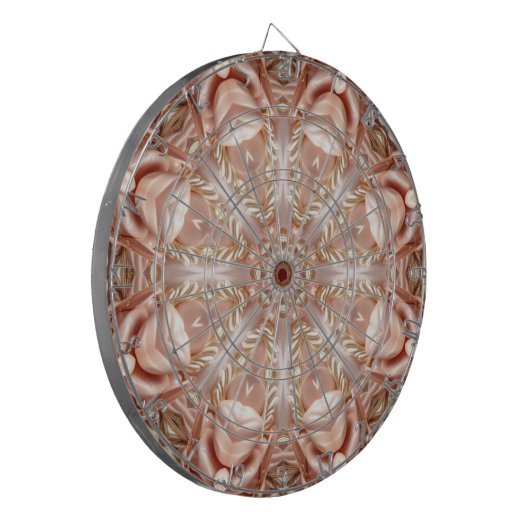 Orange Peach Floral Dartboard Dartscheibe (Vorderseite Links)