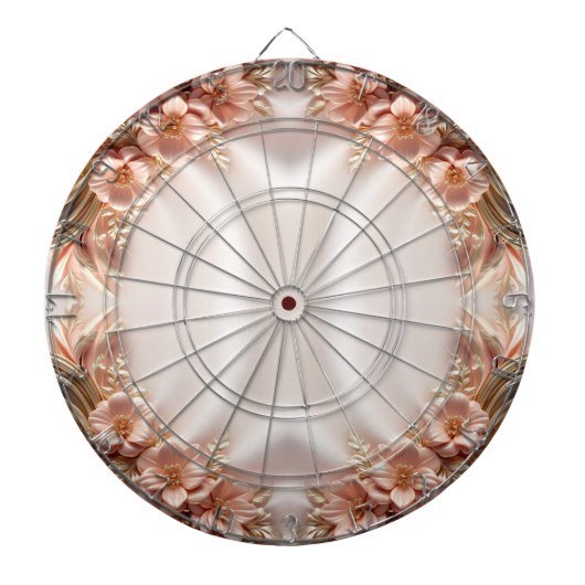 Orange Peach Floral Dartboard Dartscheibe (vorne)