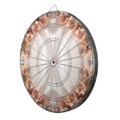Orange Peach Floral Dartboard Dartscheibe (Vorderseite rechts)