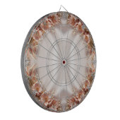Orange Peach Floral Dartboard Dartscheibe (Vorderseite Links)