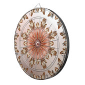 Orange Peach Floral Dartboard Dartscheibe (Vorderseite rechts)